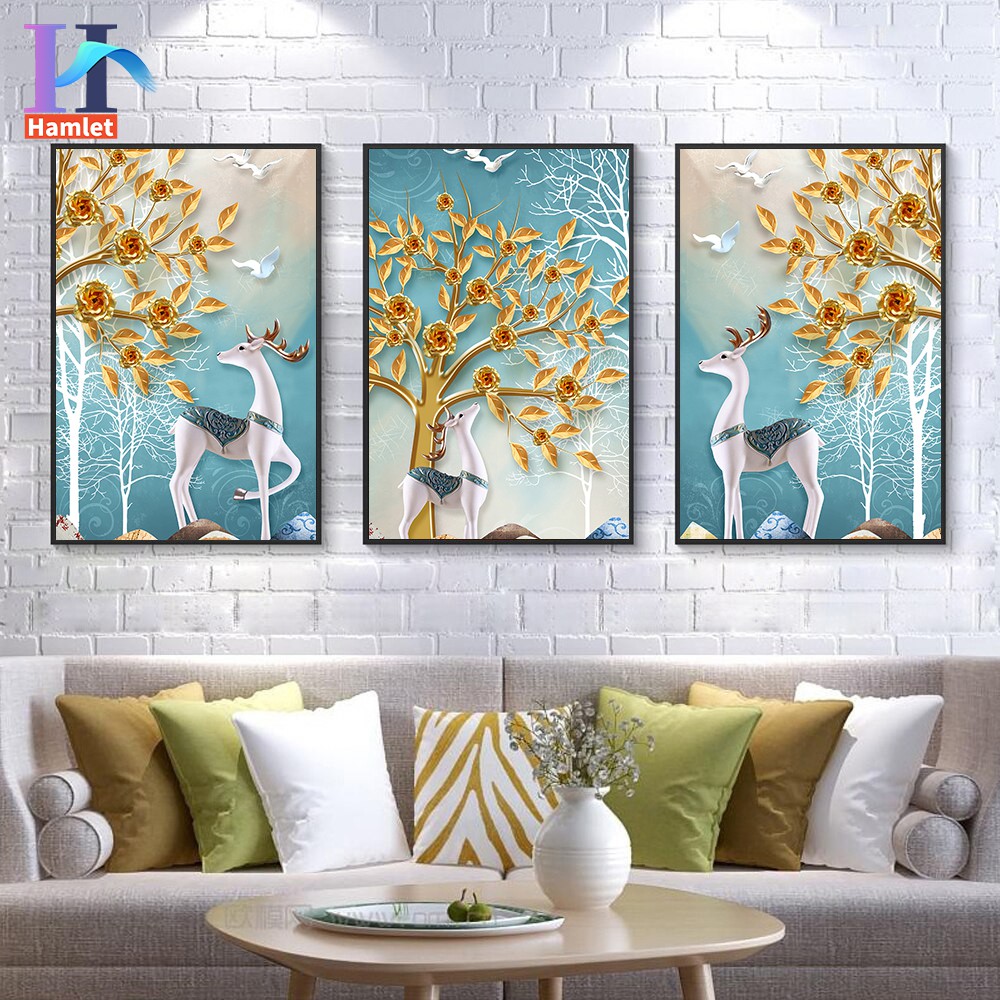 Bộ tranh sơn dầu Hamlet tô màu theo số hình phong cảnh độc đáo trang trí nhà cửa cỡ 40x50cm