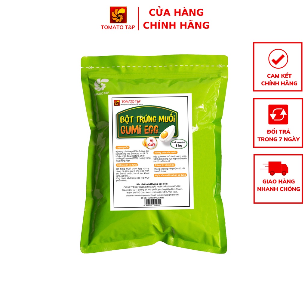 Bột trứng muối Gumi Egg vị cay - Gói 1kg - Tomato T&amp;P