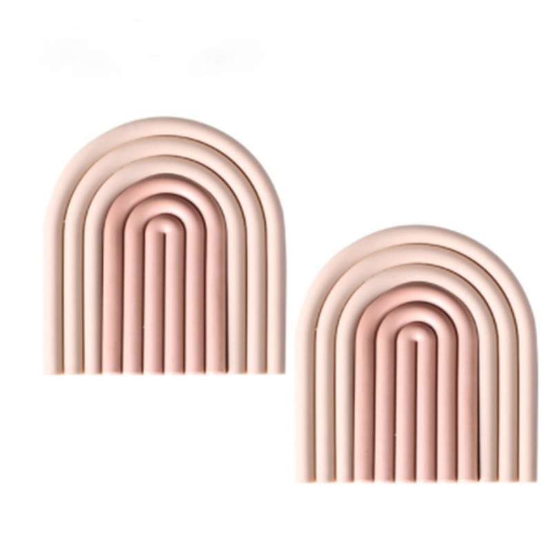 Khuôn Silicone Hình Oval Màu Cầu Vồng Làm Đế Lót Ly Rượu