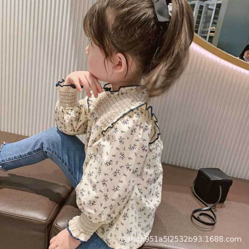 Áo Sơ Mi Tay Dài Họa Tiết Hoa Phong Cách Mới Cho Bé Gái [1-9 Tuổi]