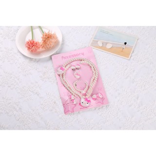 Bộ Trang Sức Hello Kitty Cho Bé 9 Món