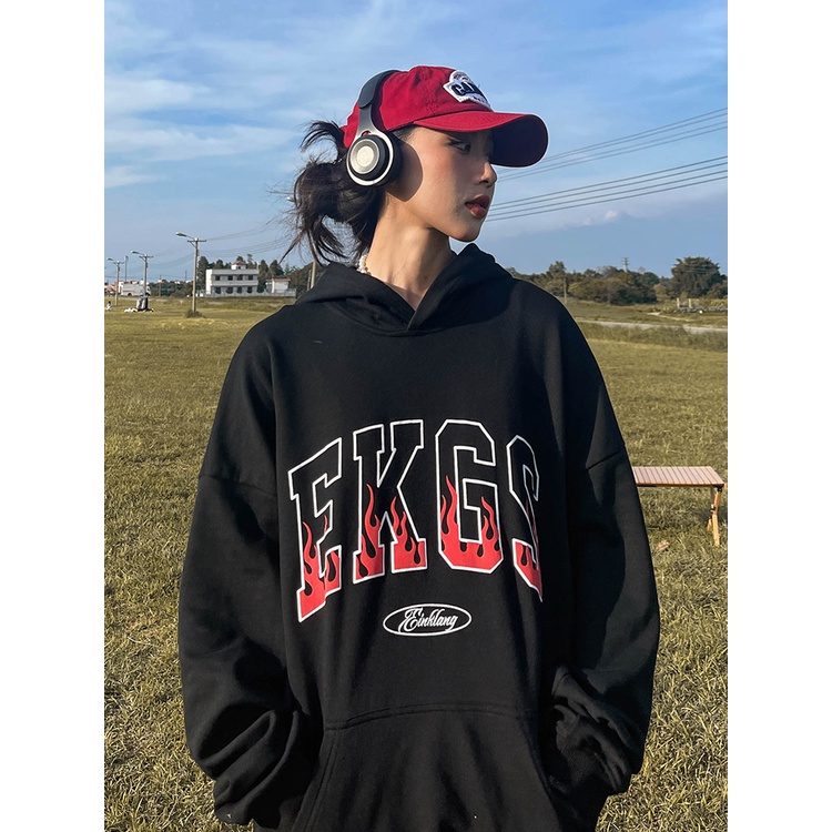 NRVP Áo Hoodie Nữ Tay Dài Dáng Rộng Thời Trang Phong Cách Hàn Quốc