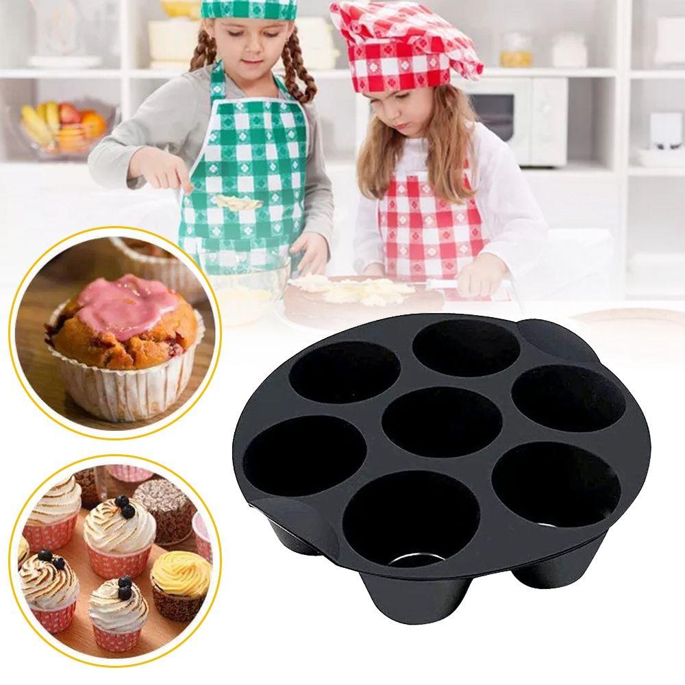 AUGUSTINA Khuôn Nướng Bánh 7 Ô Màu Đen An Toàn