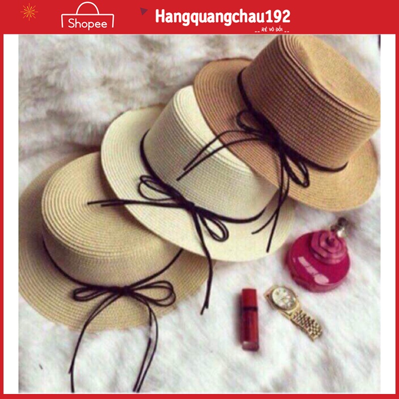 Mũ cói đi biển dây nhỏ siêu xinh ⚡ kèm ảnh thật ⚡【H013】