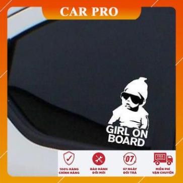 Decal dán trang trí cửa sổ xe hơi hoạt hình &quot; Baby on Board &quot;- CAR PRO