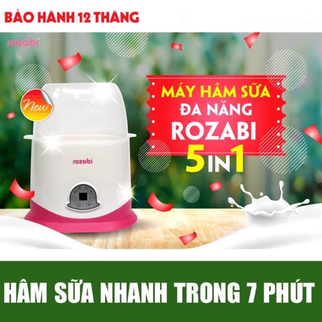 Máy hâm sữa tiệt trùng Rozabi 5 chức năng