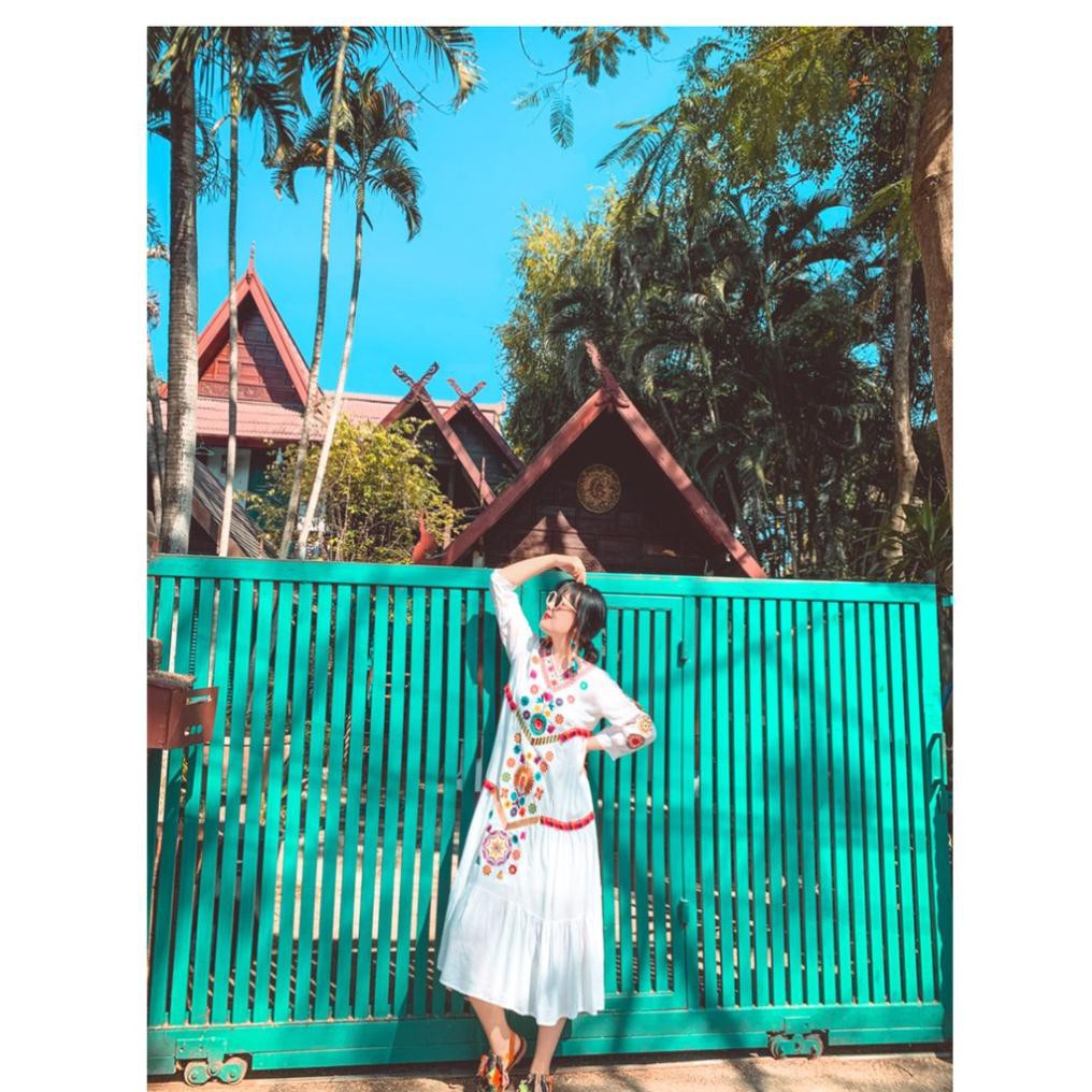 Đầm Boho Thổ Cẩm Thêu Họa Tiết Sắc Màu Thái Lan - kèm ảnh chi tiết từng đường kim mũi chỉ | BigBuy360 - bigbuy360.vn