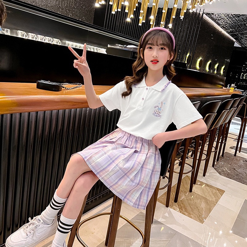 Bộ váy áo bé gái váy học sinh cỡ lớn 26 đến 48kg M2233