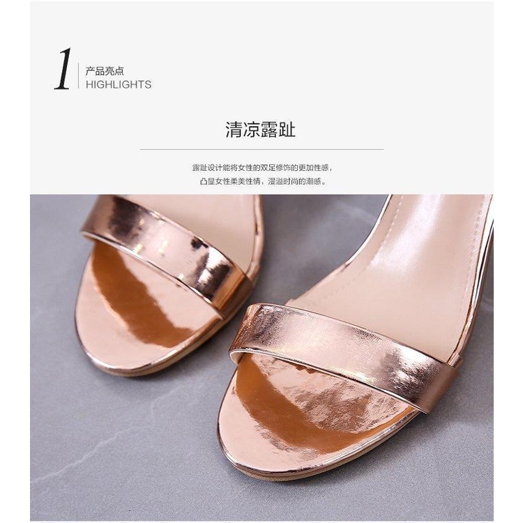 Sandal Cao Gót Hở Ngón Màu Bạc Phong Cách Mới Thời Trang Mùa Hè 2021