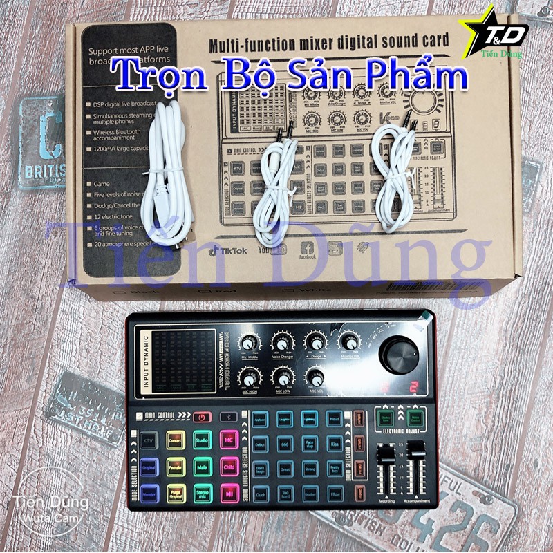 Bộ Sound Card k300 - Thu âm, Karaoke Livestream FB, Bigo live hỗ trợ tốt các dòng mic 5 và 48V hơn sound card h9