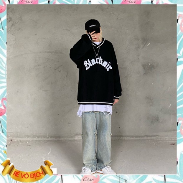 (mới) ÁO SWEATER NỈ BLACKAIR CỔ V VIỀN CỔ UNISEX VÀNG XANH ĐEN - ÁO NỈ TÀU BLACK AIR NAM NỮ ULZZANG THU ĐÔNG 2020