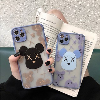 Ốp lưng iphone viền nhám Gấu kaws XX case 6s 6plus 7/8 7plus x xs max 11 11promax T3-12