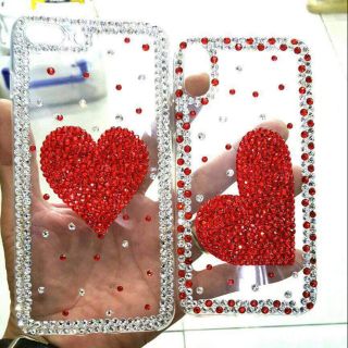 Ốp dẻo handmade đính đá tim tình yêu