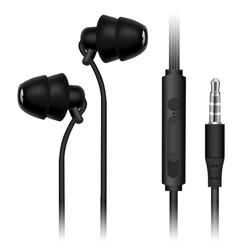 Tai Nghe Nhét Tai Chống Ồn Có Micro Jack 3.5mm Âm Thanh Nổi Bằng Silicon TPE Mềm