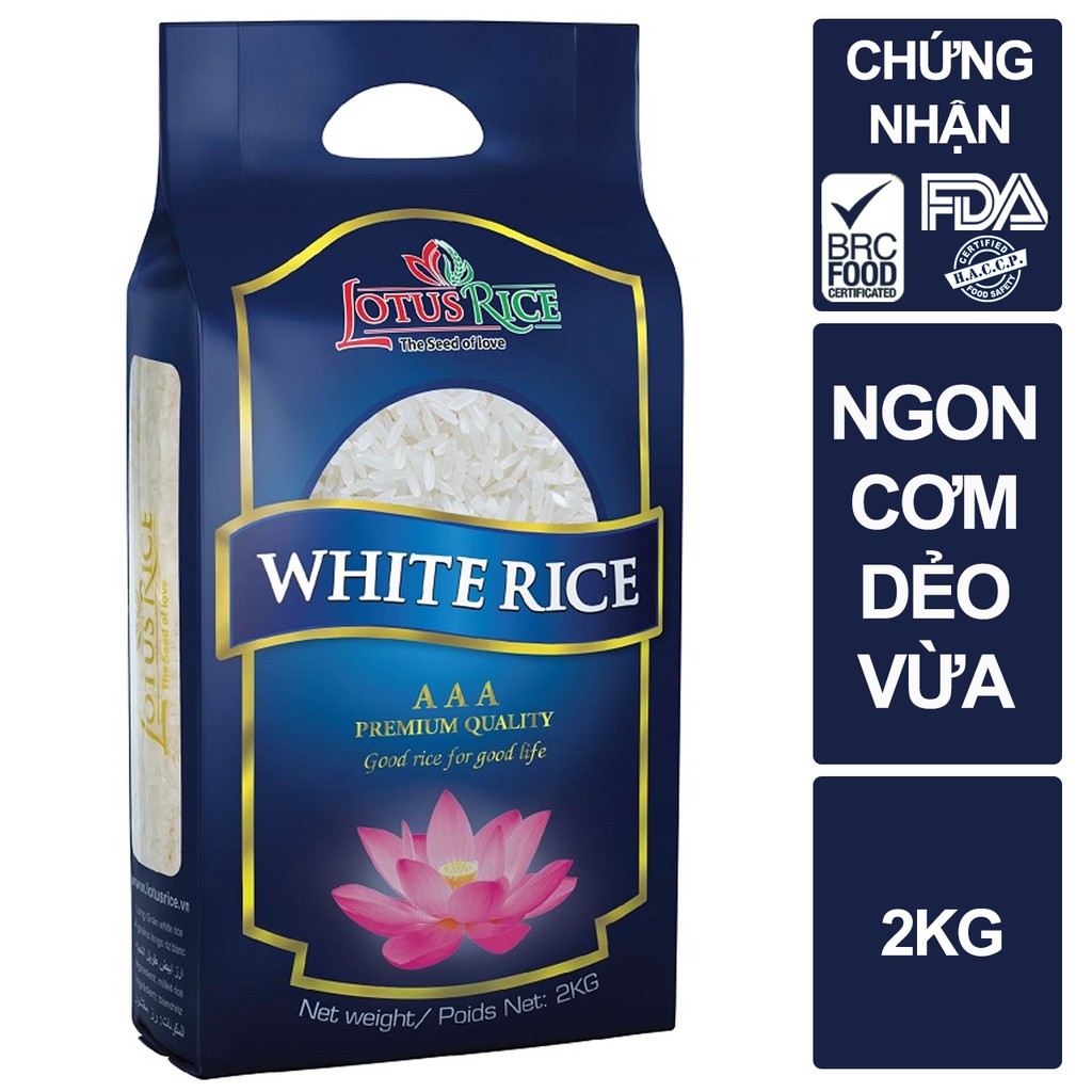 Gạo Ngọc Sen Lotus Rice 2kg - Cơm ngon dẻo vừa