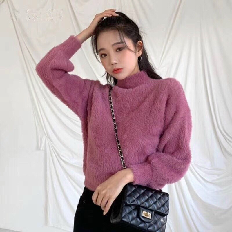 Áo Len Lông Thỏ Cổ Lọ 3 Phân Mềm Mịn Hàng Quảng Châu Loại 1 | BigBuy360 - bigbuy360.vn