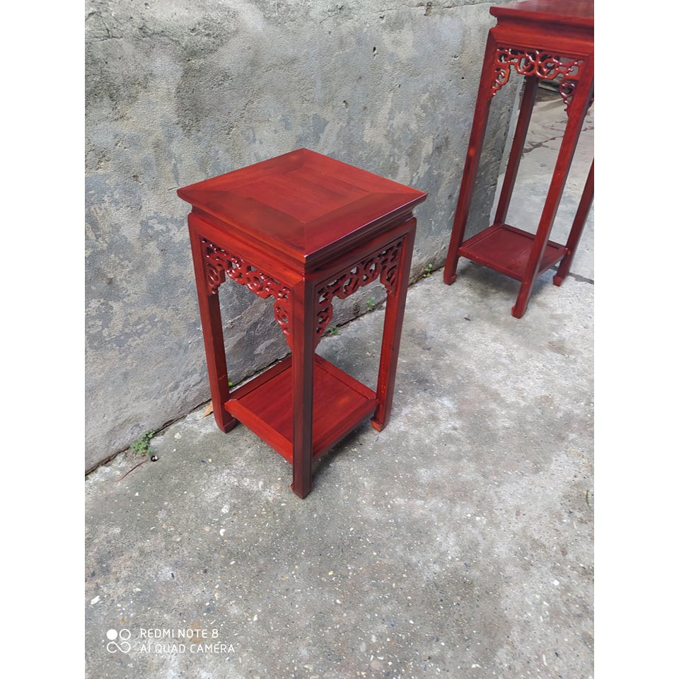 Đôn vuông gỗ gụ (cao 50 đến 80cm, mặt 30x30 cm)