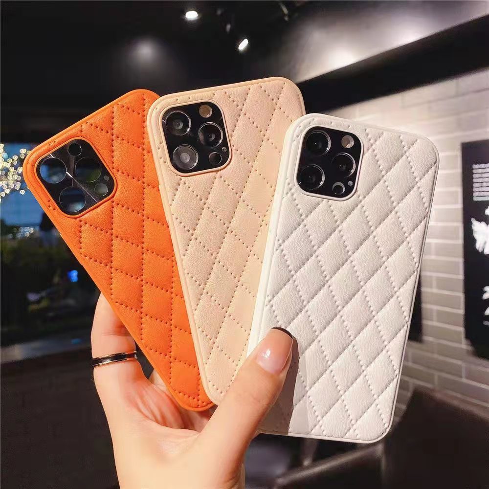 Ốp điện thoại điện thoại mềm phối kẻ ô thích hợp cho Iphone 12 11 Pro Max Xs Max Xr X