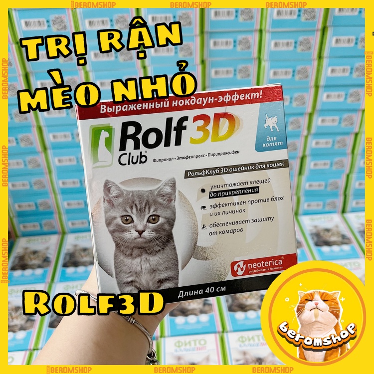 VÒNG CỔ CHỐNG VE RẬN ROLF CLUB 3D CHO MÈO VÀ MÈO CON MÀU GHI NHẬP NGA GIÁ CỰC RẺ