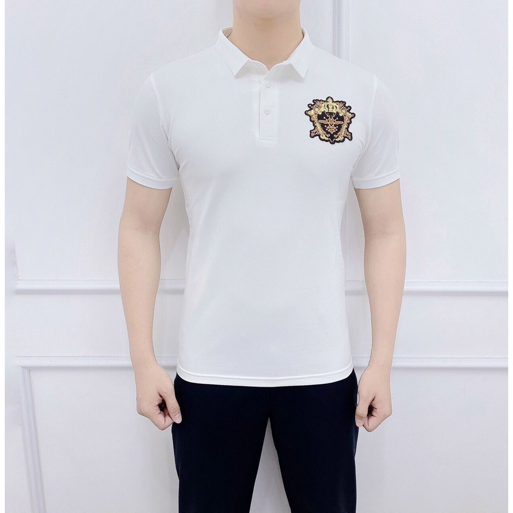 Áo Polo Nam Cổ Bẻ Thêu Kim Sa Đính Đá (𝑪𝒉𝒂̂́𝒕 𝒄𝒐𝒕𝒕𝒐𝒏 100% )