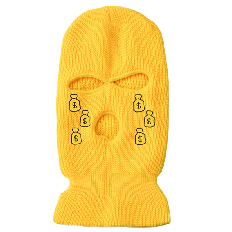 Han Túi Đựng Tiền Balaclava Dệt Kim Che Phủ Toàn Diện Họa Tiết Sáng Tạo