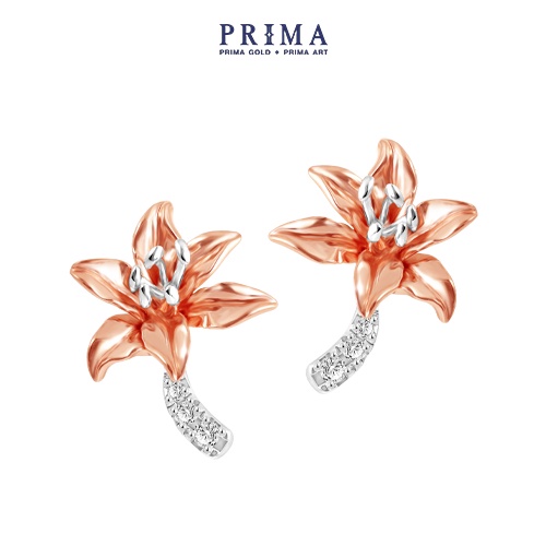 PRIMA Bông Tai Kim Cương - Vàng 9K - Hoa Lily Tháng 5 - BST Birth Flower - 991E1387