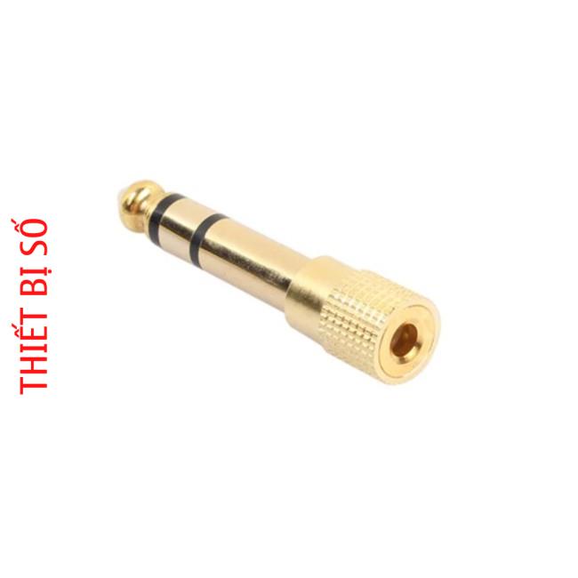 Jack Đầu chuyển 3.5 Ra 6.5 Mạ Vàng - Đầu chuyển cho Tai Nghe Mic Đàn Guitar Điện -dc3125