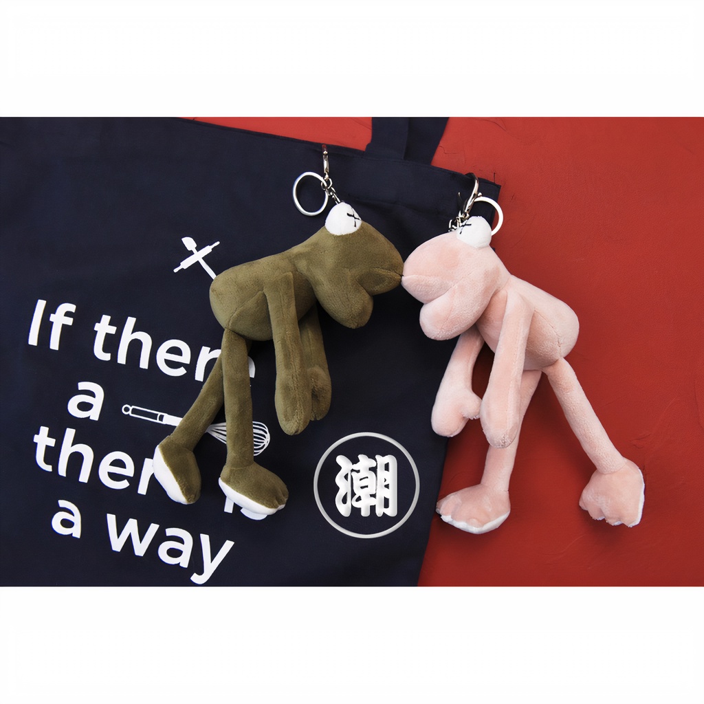 Móc khóa ếch chân dài nhồi bông cực dễ thương