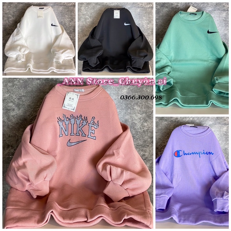 [Ảnh thật] Áo nỉ cổ tròn sweater 1987 form rộng (annstore)