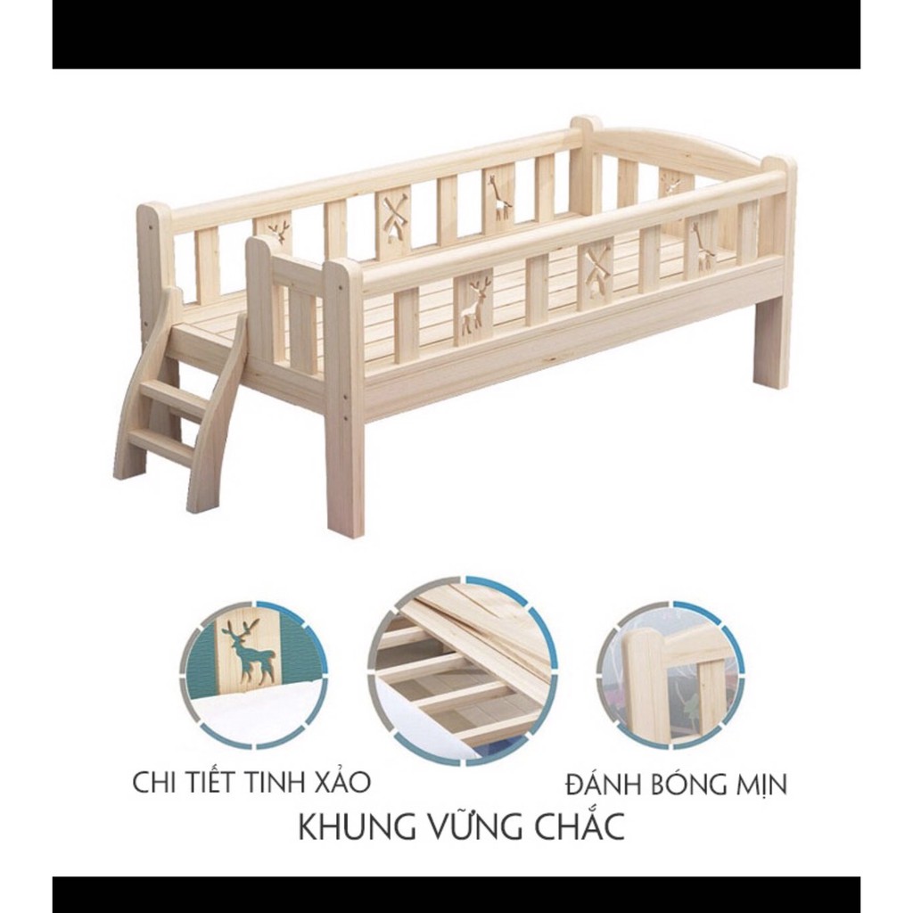 GIƯỜNG NGỦ CHO BÉ CHẤT LIỆU GỖ TỰ NHIÊN Kích thước 200*100*40cm CÓ THANGQWG .💥LIBERI  ONE 💥 | BigBuy360 - bigbuy360.vn