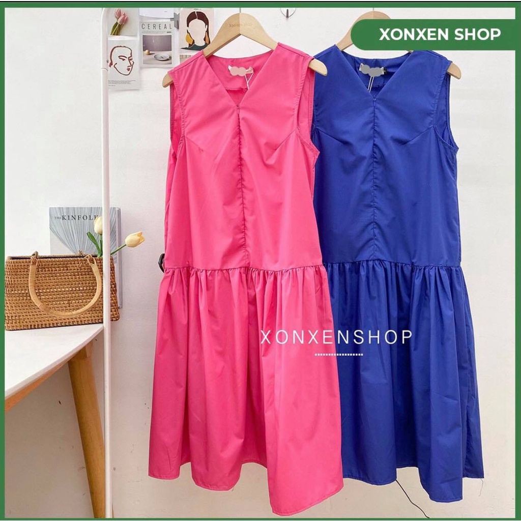 Áo đầm nữ áo đầm suông sát nách cá tính chuẩn XONXEN SHOP QUY NHƠN size S M mã 60