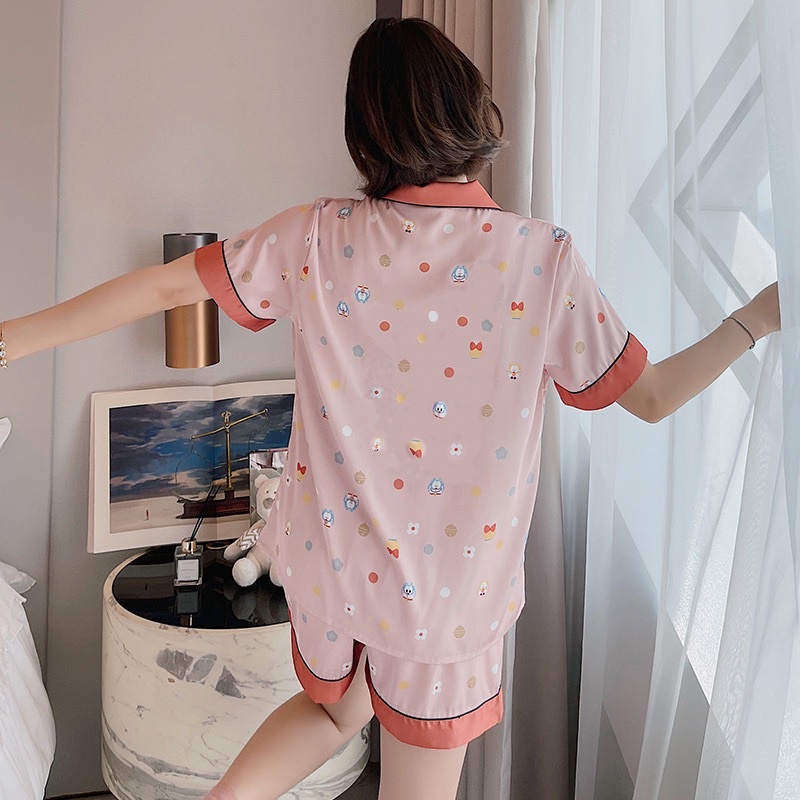 Bộ đùi Pizama lụa mềm mặc ngủ mặc nhà cao cấp Y38