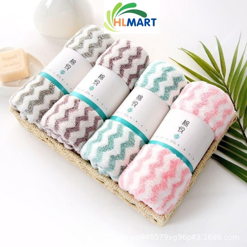 Khăn mặt Hàn Kẻ ,mềm mịn,thấm hút tốt kích thước 30*50cm