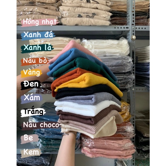 ÁO LEN CỔ LỌ 3 PHÂN TAY DÀI  - NÂU ĐÁ STUDIO.