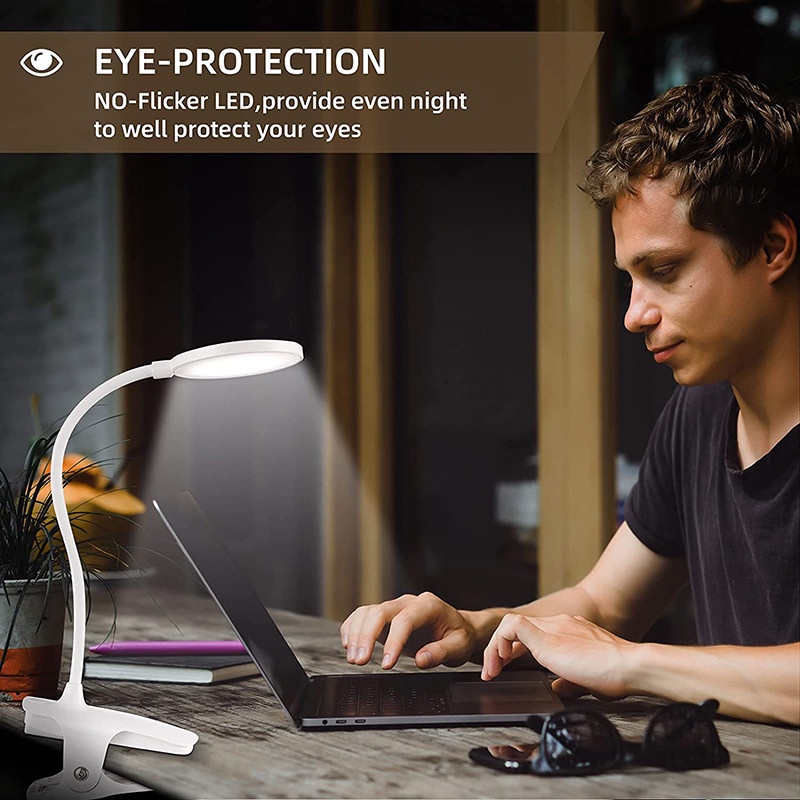 Đèn LED để bàn cảm ứng linh hoạt có kẹp tiện dụng