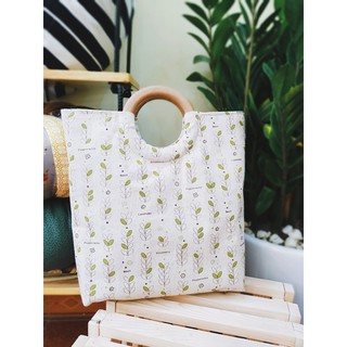 Túi vải quai gỗ handmade