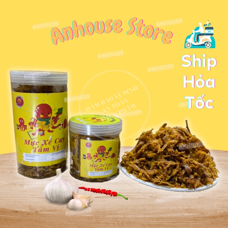 Mực xé sợi cay tẩm gia vị đặc biệt - Đồ ăn vặt Hà Nội