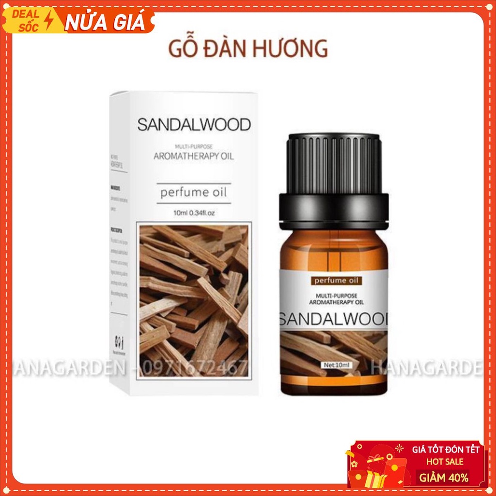 Tinh Dầu Gỗ Đàn Hương (Sandalwood) Trầm Ấm Sang Trọng 🍁 MUA 5 TẶNG 1🍁 Thiên Nhiên Thư Giãn. Dung tích: 10ml