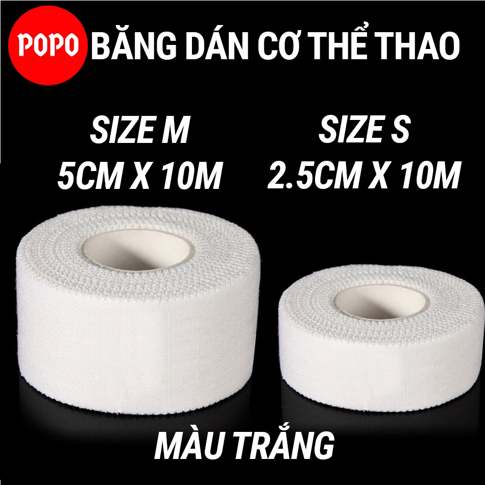 Băng keo thể thao dán cơ dài 10m POPO KJ53 hỗ trợ cổ chân, đầu gối do tập gym bóng đá