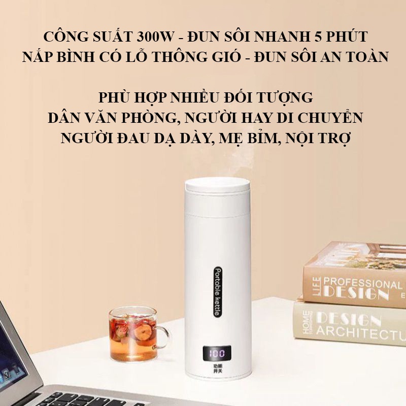 Bình Giữ Nhiệt Đa Năng 2 trong 1 FINOSE - Dung Tích 500ml  - Đun Sôi Nhanh Chóng - Hàng Chính Hãng