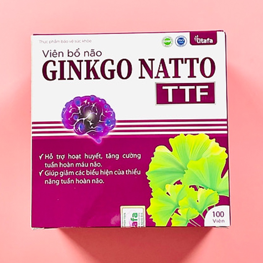 VIÊN BỔ NÃO GINKGO NATTO TTF 100v , giúp giảm biểu hiện thiểu năng tuần hoàn não , Cvspharmacy