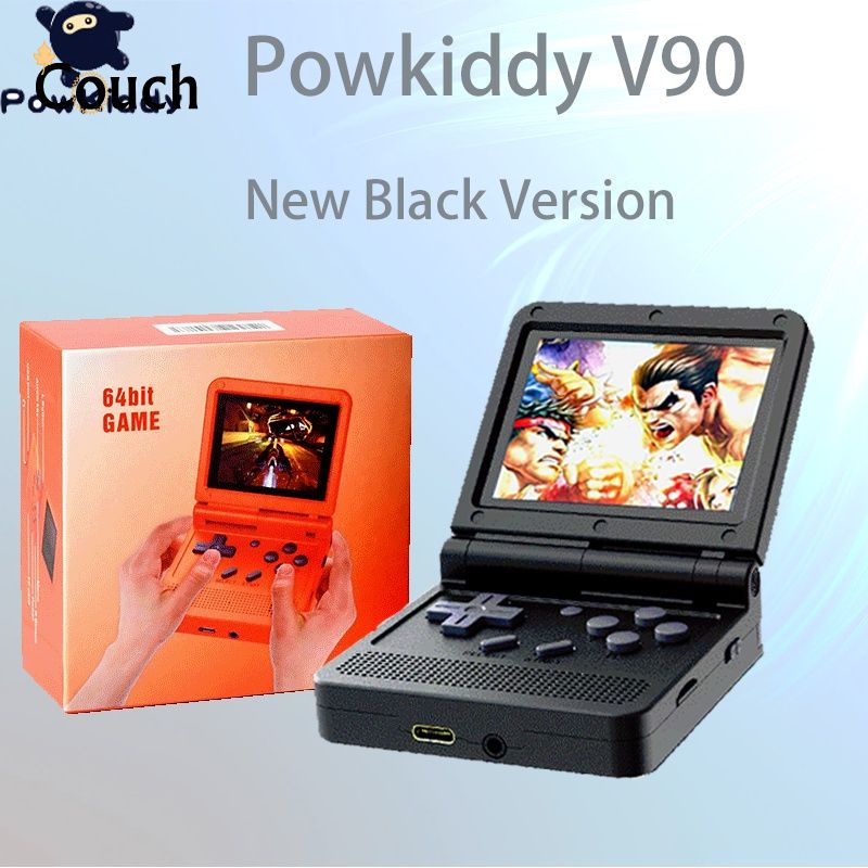 V90 3-Inch IPS Màn Hình Lật Cầm Tay Giao Diện Điều Khiển Kép Mở Hệ Thống Trò Chơi Giao Diện Điều Khiển 16 Mô Phỏng Retro PS1 Trẻ Em Quà tặng 3D Trò Chơi Mới 【couch】
