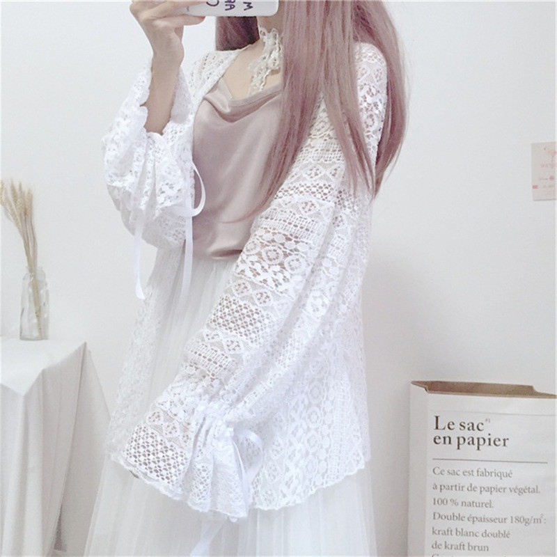 [Baywellfashion]Áo khoác ren mỏng kiểu dáng thanh lịch trẻ trung dành cho nữ | BigBuy360 - bigbuy360.vn