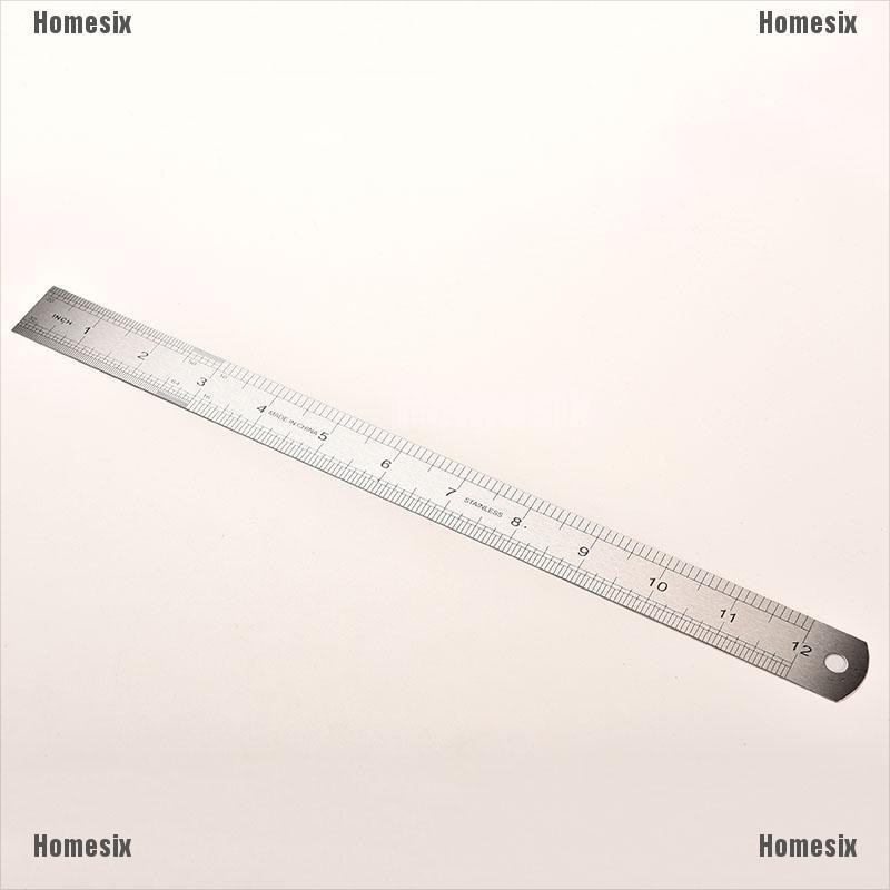 [YHOMX] 30cm Stainless Metal Ruler Metric Rule Precision Double Sided Measuring Tool 3CC MOSP