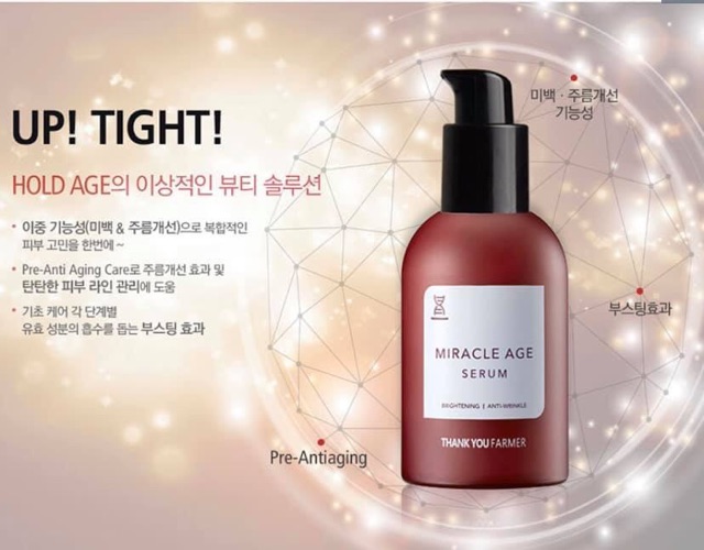 Tinh chất dưỡng trắng, chống lão hoá Thank You Farmer Miracle Age Repair Serum Date T8.2021