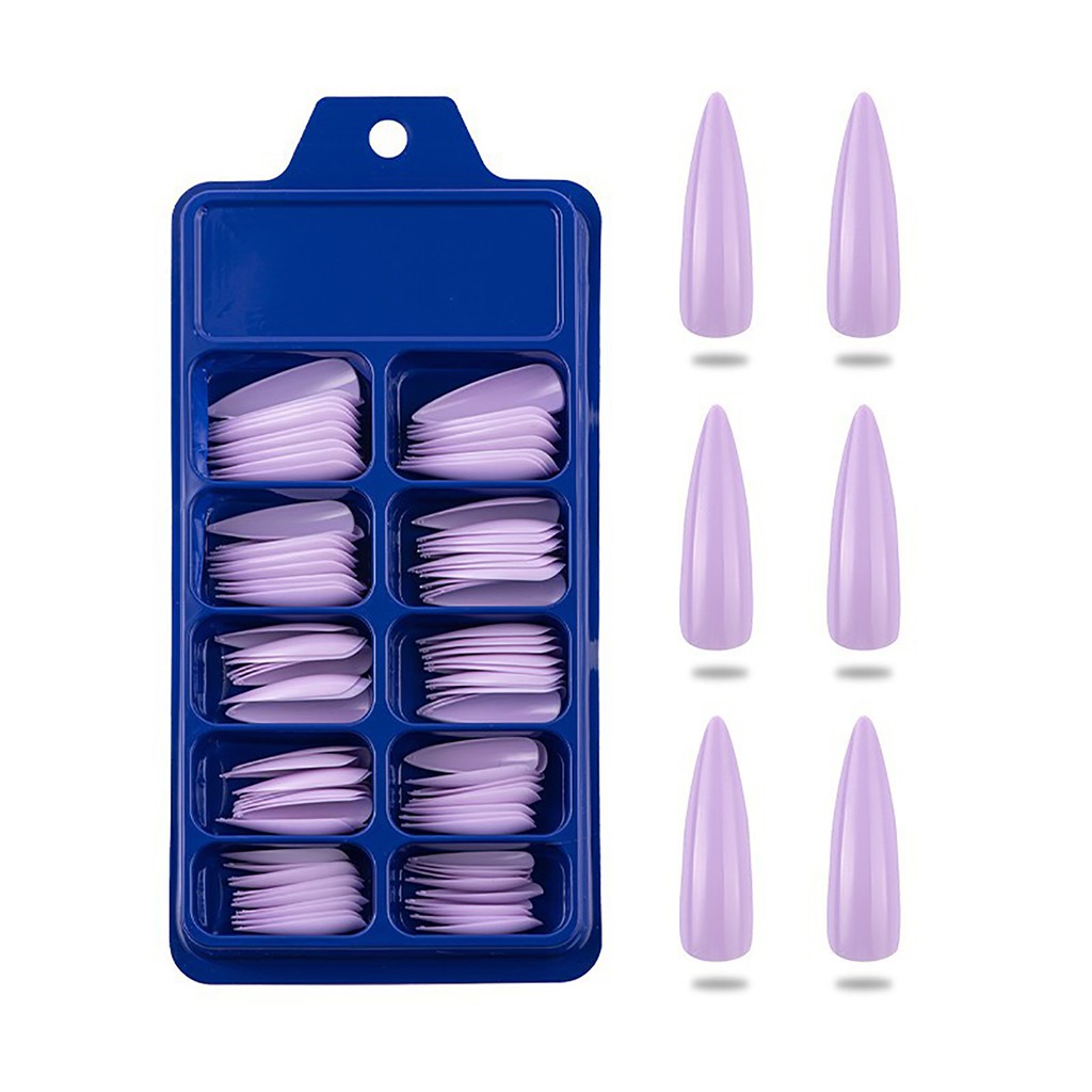 Bộ 100 Móng Tay Giả Màu Trơn Đẹp Mắt