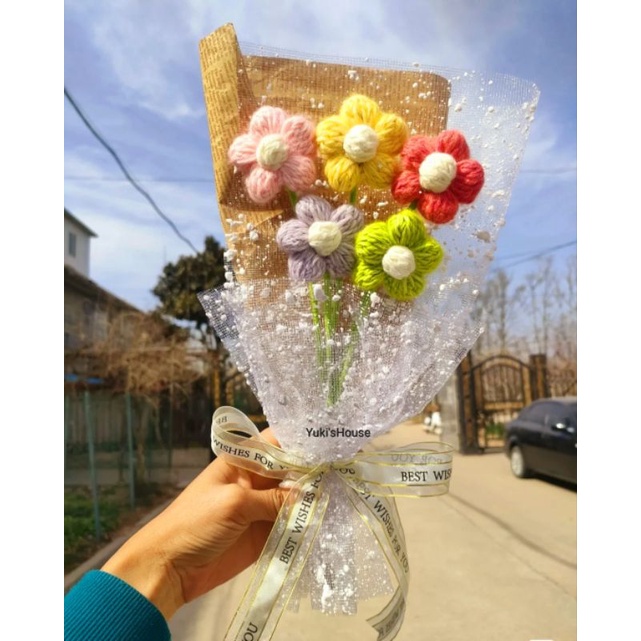 Hoa len bó sẵn _ handmade