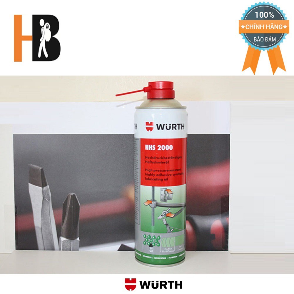 Mỡ Bò Nước Bôi Trơn Chịu Nhiệt Wurth HHS 2000 (500ml) | HIBUCENTER |