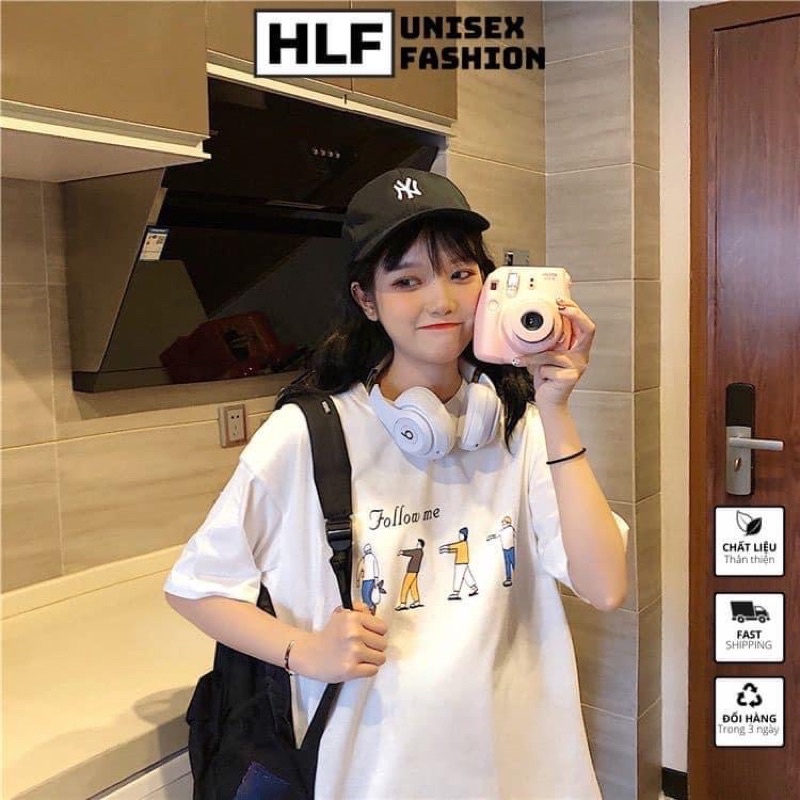 [ Rẻ vô địch ] Áo thun cotton tay lỡ dáng rộng unisex - Follow me