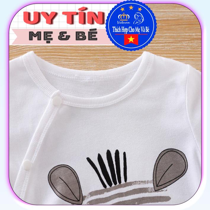 BodySuit,áo liền quần dễ thương dài tay kiểu ngựa vằn cho bé (3022), cotton 100%,thương hiệu Aiueo Nhật. Bản.